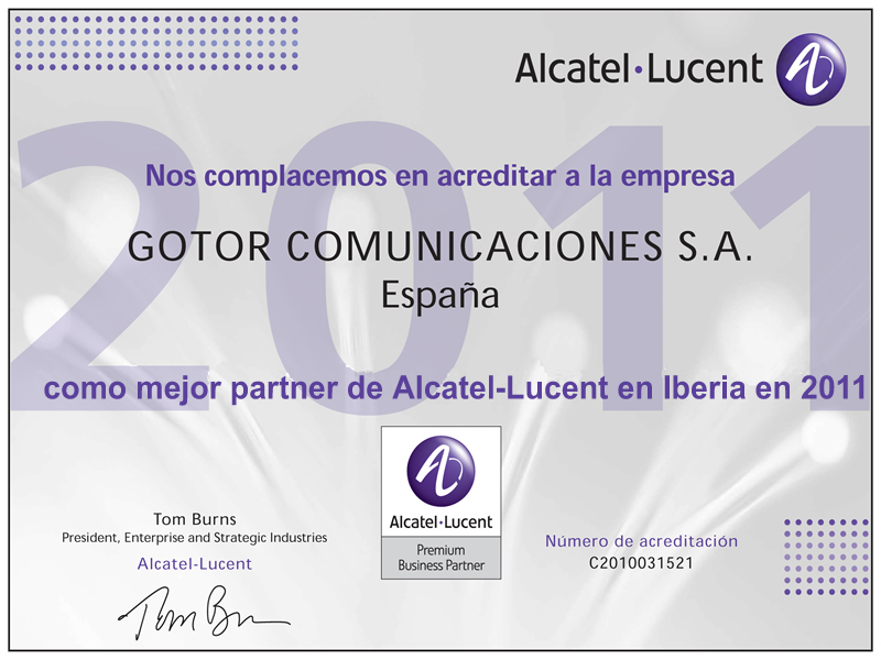 Alcatel-Lucent nombra a Gotor Comunicaciones mejor partner en 2011